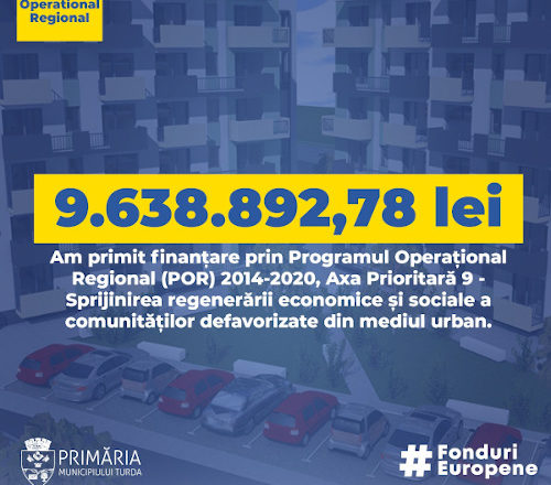 Comunicat de presă: proiecte ale Primăriei municipiului Turda finanțate prin POR